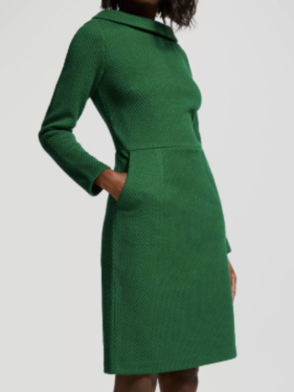 Boden Estella Jacquard Dress Green VGUC 10